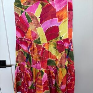 FARM Rio Multicolor Abstract Midi Skirt